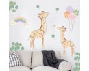 Cartoon Giraffes with Trees Nature Scene Cartoon Giraffes with Trees Nature Scene Vinyl Nursery Sticker